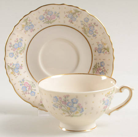 Forget Me Not Footed Cup & Saucer Set