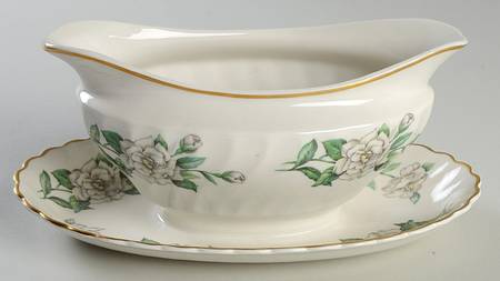 Gardenia (White Flowers) Gravy Boat