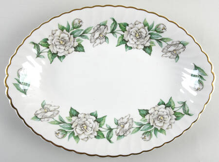 Gardenia (White Flowers) 11" Oval Serving Platter