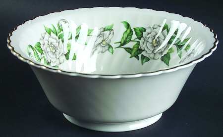 Gardenia (White Flowers) 7" Round Vegetable Bowl