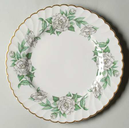 Gardenia (White Flowers) Luncheon Plate