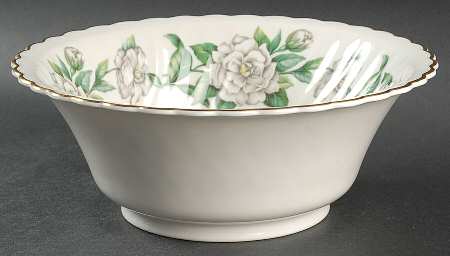 Gardenia (White Flowers) 8" Round Vegetable Bowl