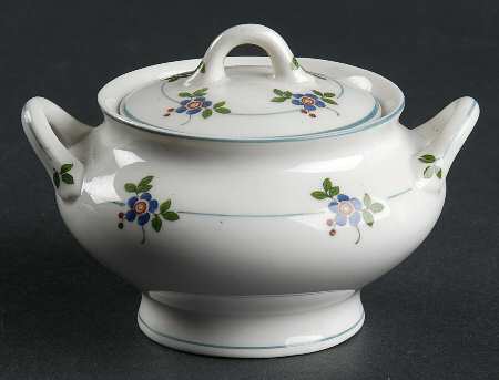 Gardena (Blue Trim) Mini Sugar Bowl & Lid