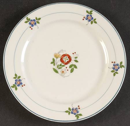 Gardena (Blue Trim) Dessert/Pie Plate