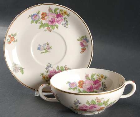 Glenwood Flat Cream Soup Bowl & Saucer Set