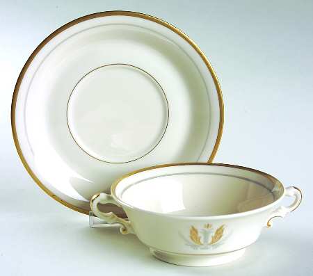 Governor Clinton Footed Cream Soup Bowl & Saucer Set
