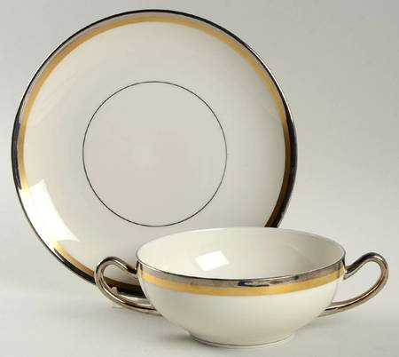 Grace Flat Cream Soup Bowl & Saucer Set