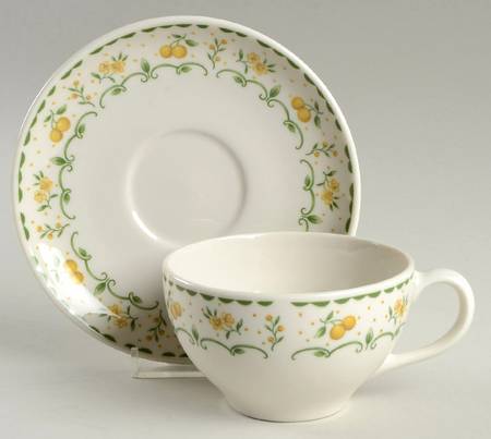 Harvest Gold Flat Cup & Saucer Set