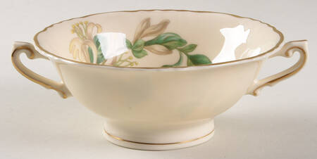 Honeysuckle Footed Cream Soup Bowl