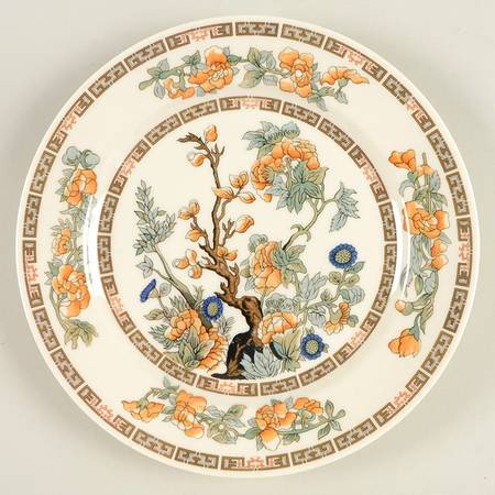 Indian Tree Orange Flowers (Cream) Luncheon Plate