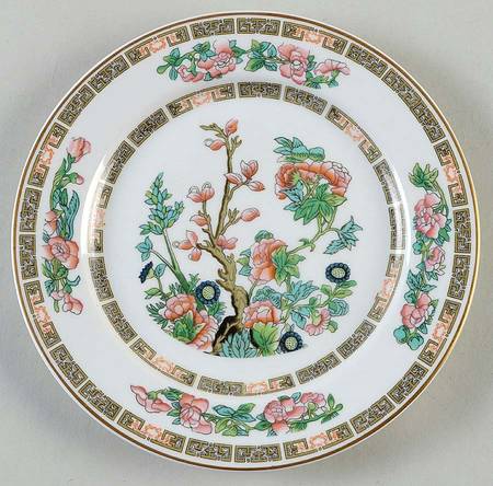 Indian Tree Orange Flowers (Cream) Salad Plate