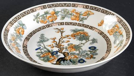 Indian Tree Orange Flowers (Cream) Coupe Soup Bowl