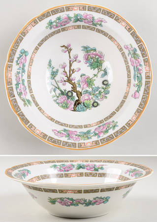 Indian Tree Pink (Scallop Edge) Rim Soup Bowl