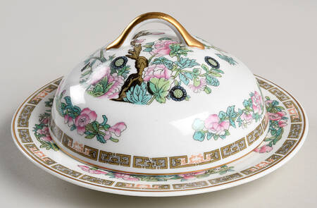 Indian Tree Pink (Smooth Edge) Round Covered Butter