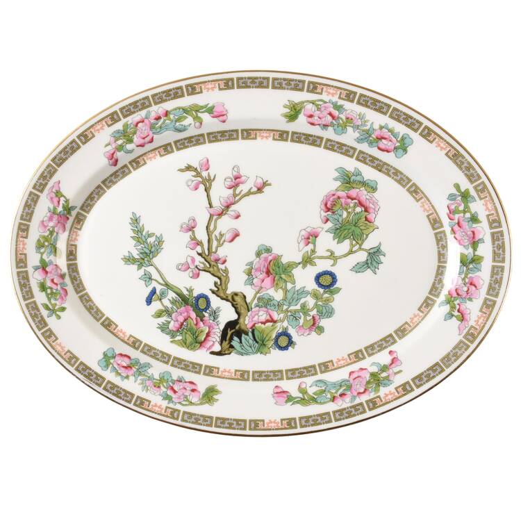 Indian Tree Pink (Smooth Edge) 12" Oval Serving Platter by Syracuse