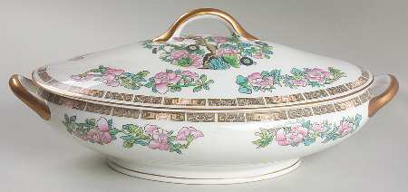 Indian Tree Pink (Smooth Edge) Oval Covered Vegetable