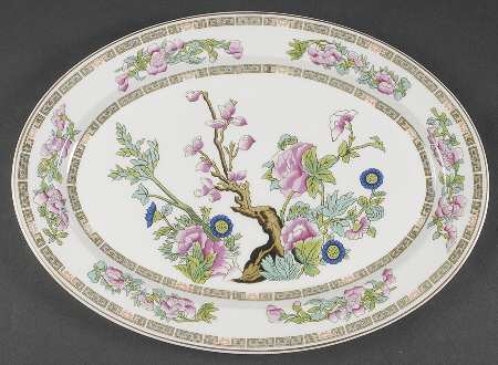 Indian Tree Pink (Smooth Edge) 14" Oval Serving Platter