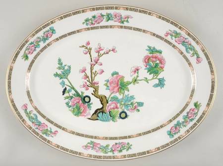 Indian Tree Pink (Smooth Edge) 18" Oval Serving Platter