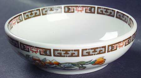 Indian Tree Orange Flowers (White) Dessert Bowl