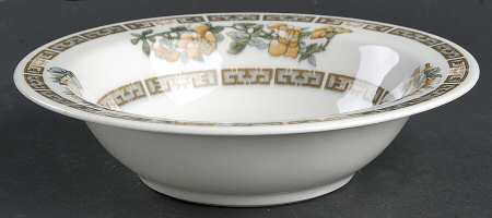 Indian Tree Orange Flowers (White) Rim Cereal Bowl