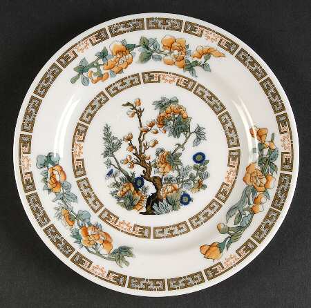 Indian Tree Orange Flowers (White) Bread & Butter Plate