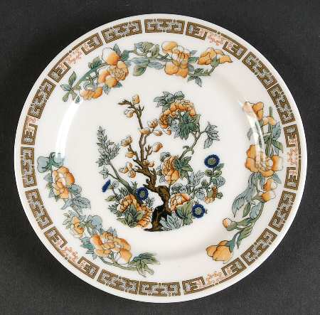 Indian Tree Orange Flowers (White) Bread & Butter Plate