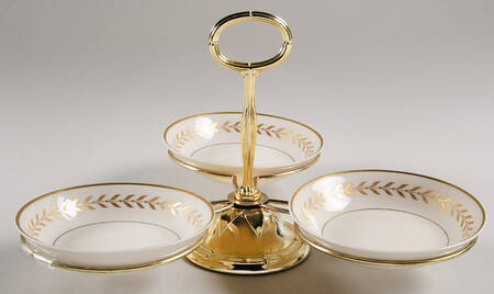 Jefferson 7" x 12" 3-Part Relish & Metal Stand (FR) HC