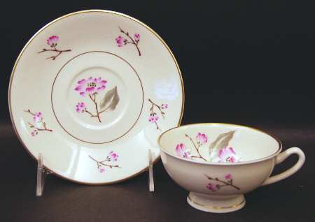 Jubilee (Pink Flowers) Footed Cup & Saucer Set