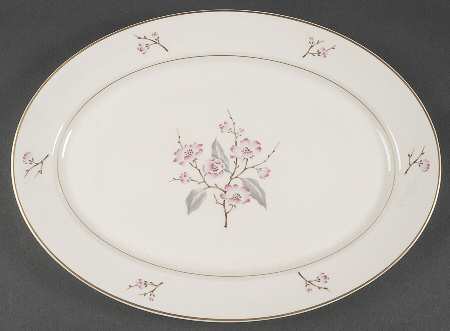 Jubilee (Pink Flowers) 14" Oval Serving Platter