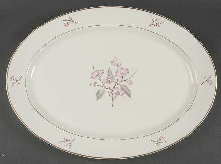Jubilee (Pink Flowers) 16" Oval Serving Platter