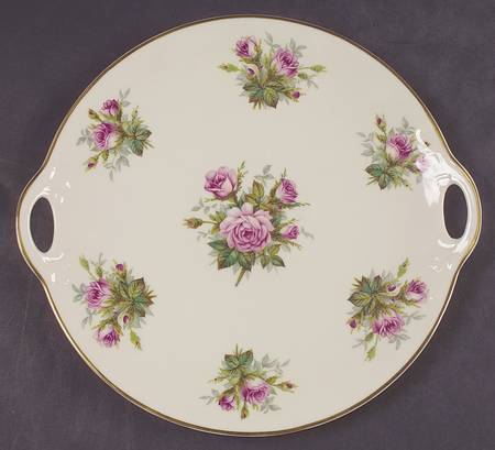 June Rose Handled Cake Plate