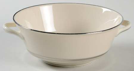 Kent (Platinum Trim) Flat Cream Soup Bowl