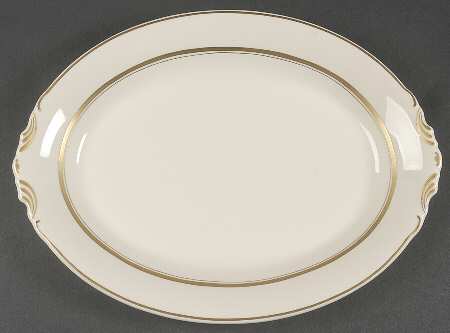 Kent (Gold Trim) 16" Oval Serving Platter