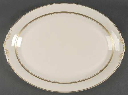 Kent (Gold Trim) 14" Oval Serving Platter