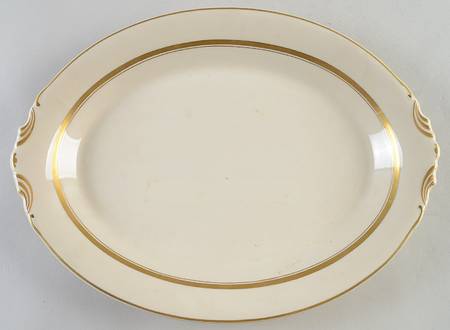 Kent (Gold Trim) 13" Oval Serving Platter