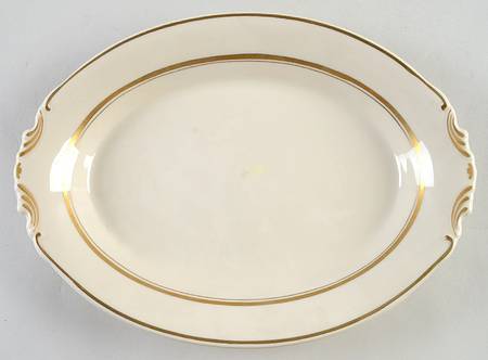 Kent (Gold Trim) 12" Oval Serving Platter