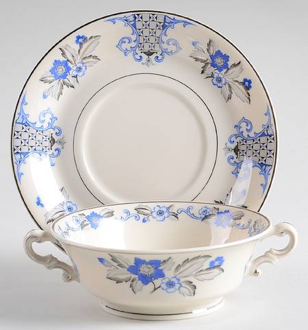 Lady Mary Footed Cream Soup Bowl & Saucer Set
