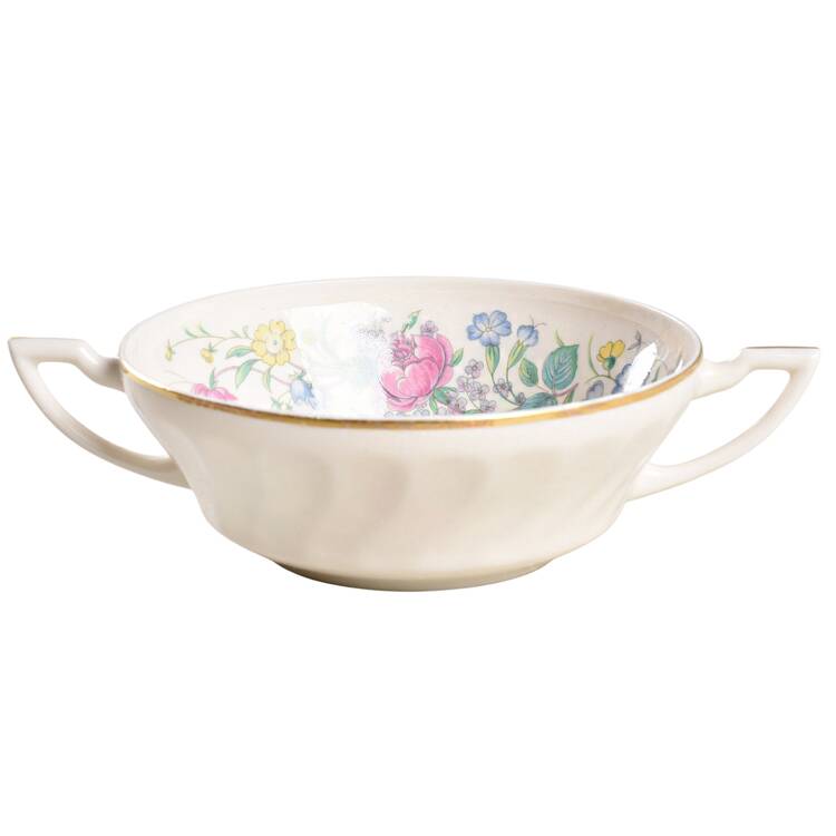Lilac Rose Flat Cream Soup Bowl