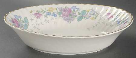 Lilac Rose 9" Oval Vegetable Bowl