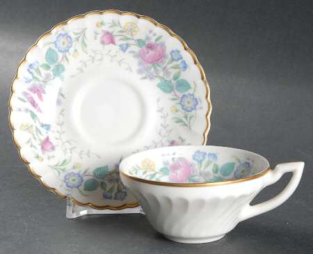 Lilac Rose Flat Demitasse Cup & Saucer Set