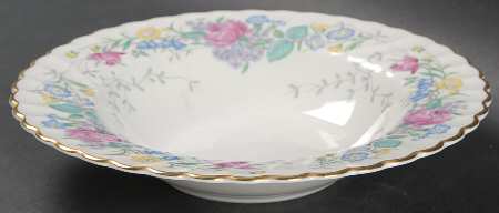 Lilac Rose Rim Soup Bowl