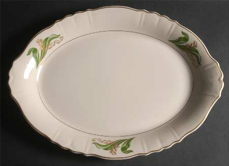 Lily of The Valley (Gold Trim) 16" Oval Serving Platter