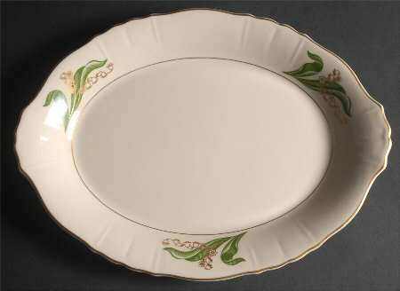 Lily of The Valley (Gold Trim) 14" Oval Serving Platter