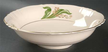 Lily of The Valley (Gold Trim) 9" Round Vegetable Bowl