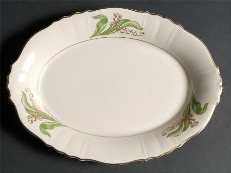 Lily of The Valley (Gold Trim) 12" Oval Serving Platter