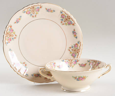 Marietta Footed Cream Soup Bowl & Saucer Set