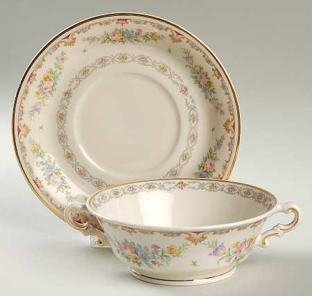 Marlene Footed Cream Soup Bowl & Saucer Set