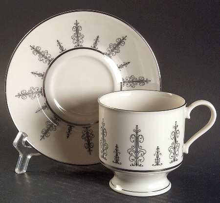 Marquesa Black Footed Cup & Saucer Set