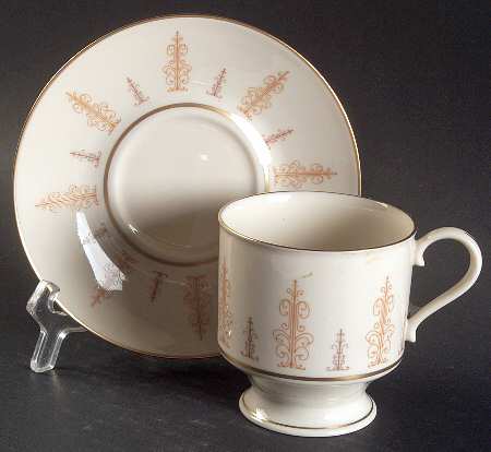 Marquesa Gold Footed Cup & Saucer Set by Syracuse