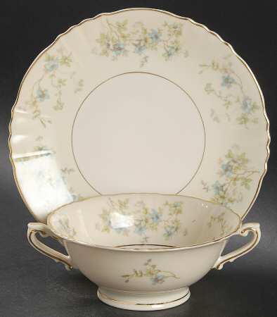 Mayview Footed Cream Soup Bowl & Saucer Set